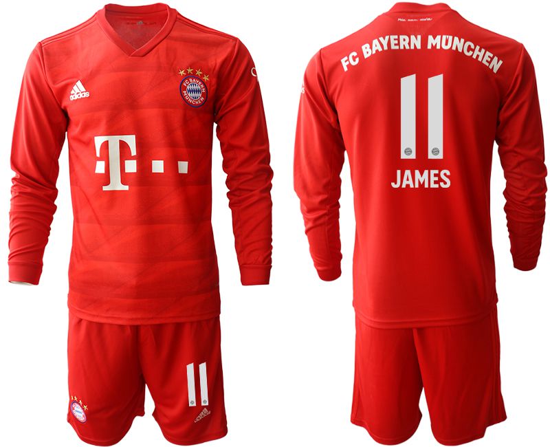 Men 2019-2020 club Bayern Munich home long sleeves #11 red Soccer Jerseys